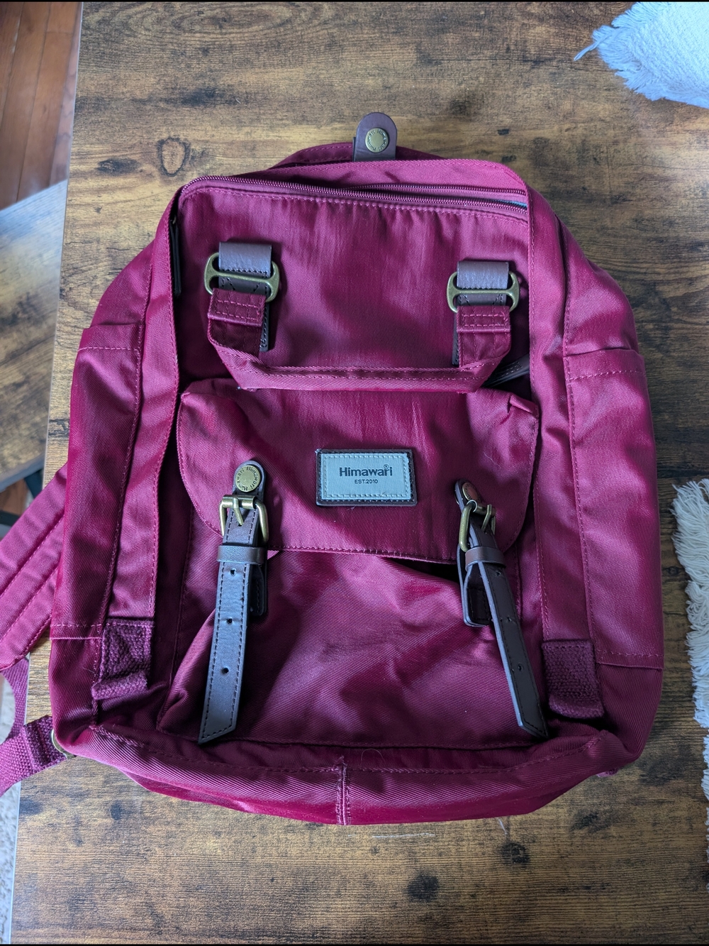 Himawari Burgundy Backpack - Casual Daypack